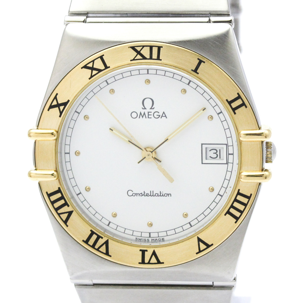 OMEGA Constellation 18K Gold Steel Quartz Mens Watch 396.1070 Polished